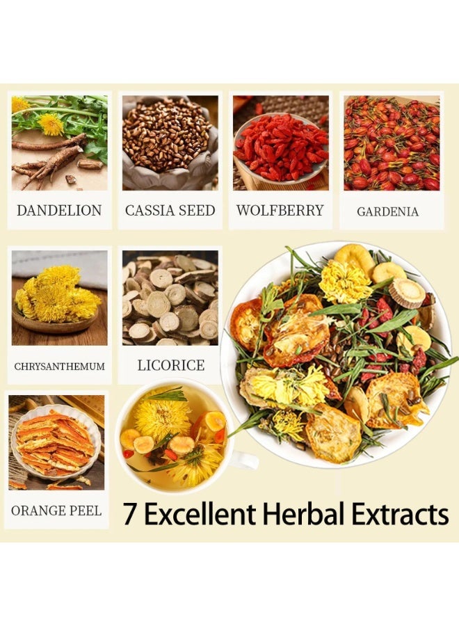 دانديليون الشاي الهندباء والتوت يطهر الكبد ويحسن البصر ، ويحمي الكبد والكلى.صافي المحتوى: 120g (10g x 12 أكياس) - Image 5